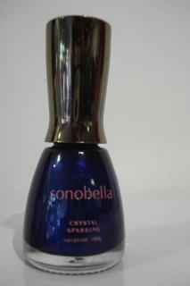 VERNIS A ONGLE BLEU NUIT  CRYSTAL SPARKING LONGUE TENUE MARQUE SONOBELLA  18ML